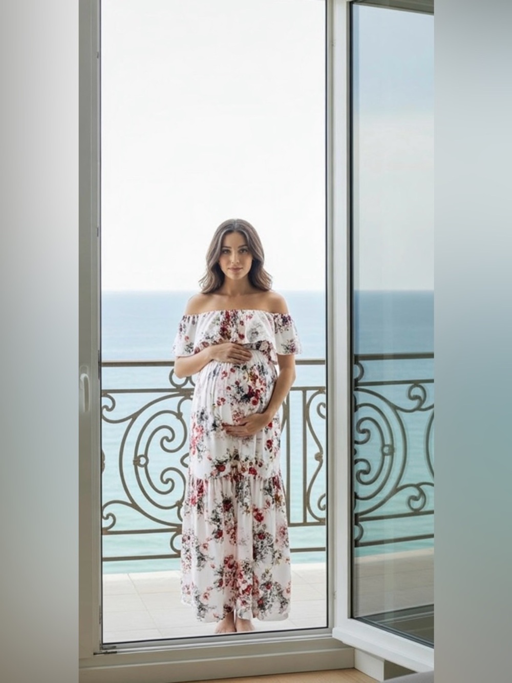 Maternity 3 way dress! Floral Off-Shoulder Maxi Dress